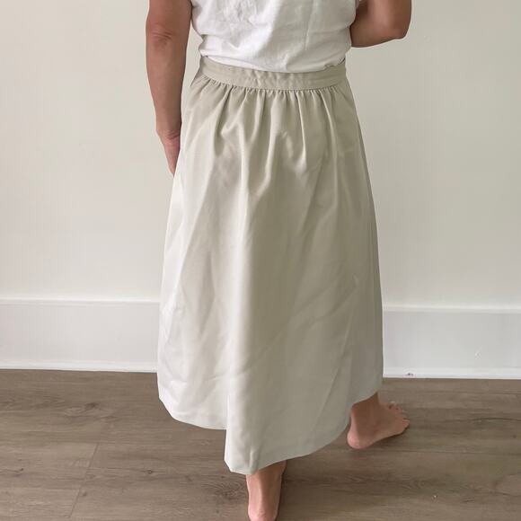 Vintage 70's button front khaki midi skirt womens' 30 - Picture 3 of 3